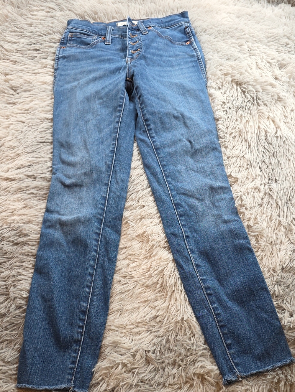 Madewell Medium Blue Straight-Leg Jeans with Button Fly